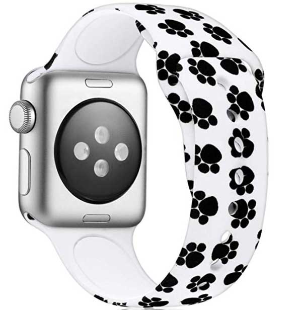 Ispis mačje šape na mekom silicijnom pojasu za satove Apple