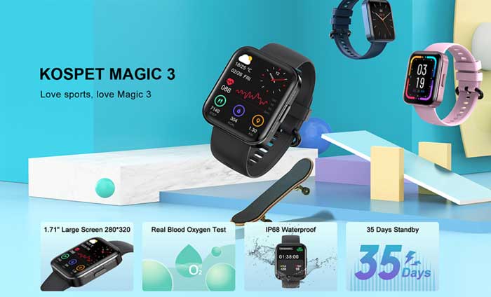 Kospet Magic 3 pametni sat - sportski široki zaslon koji se može nositi