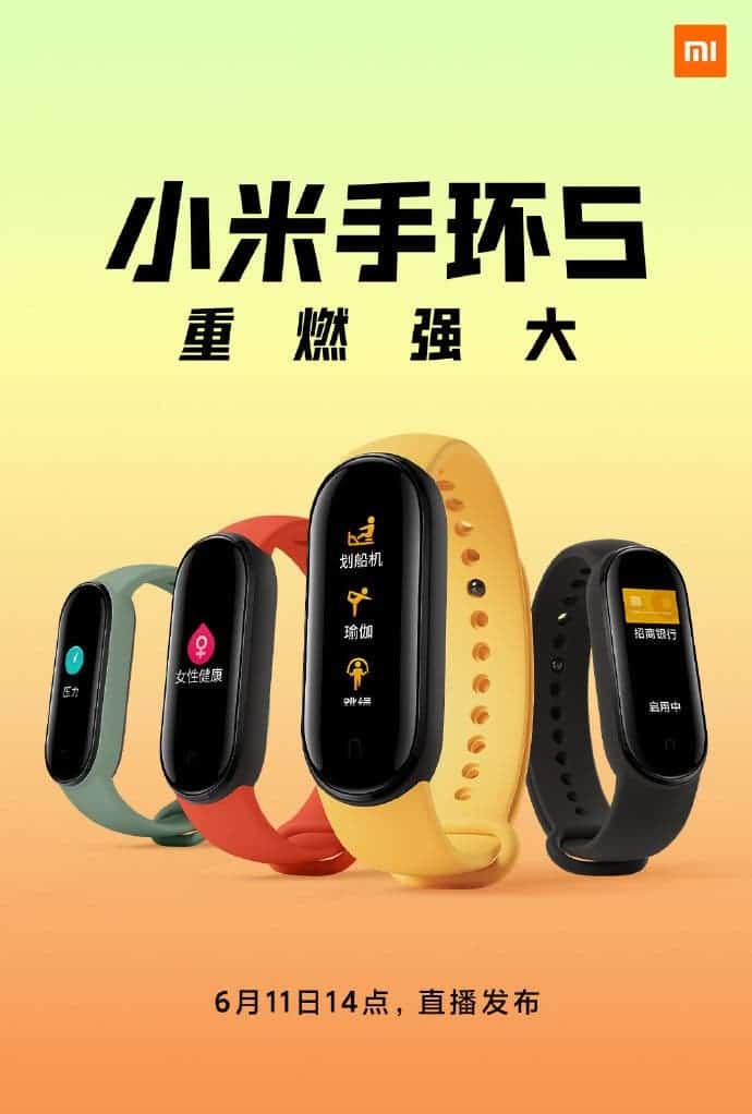 Xiaomi Mi Band 5 - Slika prikazuje različite naramenice i dizajn u boji