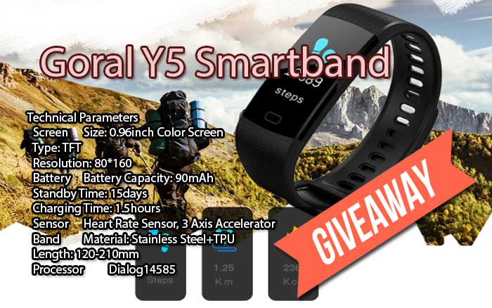Smartband mlade serije -Goral Y5 International Giveaway!