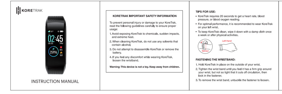 Koretrak-pametni sat-korisnički priručnik